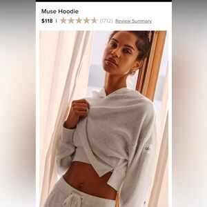 Alo Muse Hoodie in White Heather